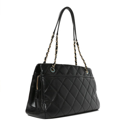 Caviar Quilted Timeless CC Soft Tote Black