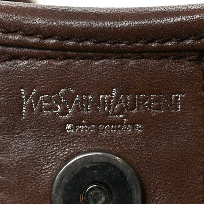 Calfskin Wood Embellished Mombasa Hobo Brown