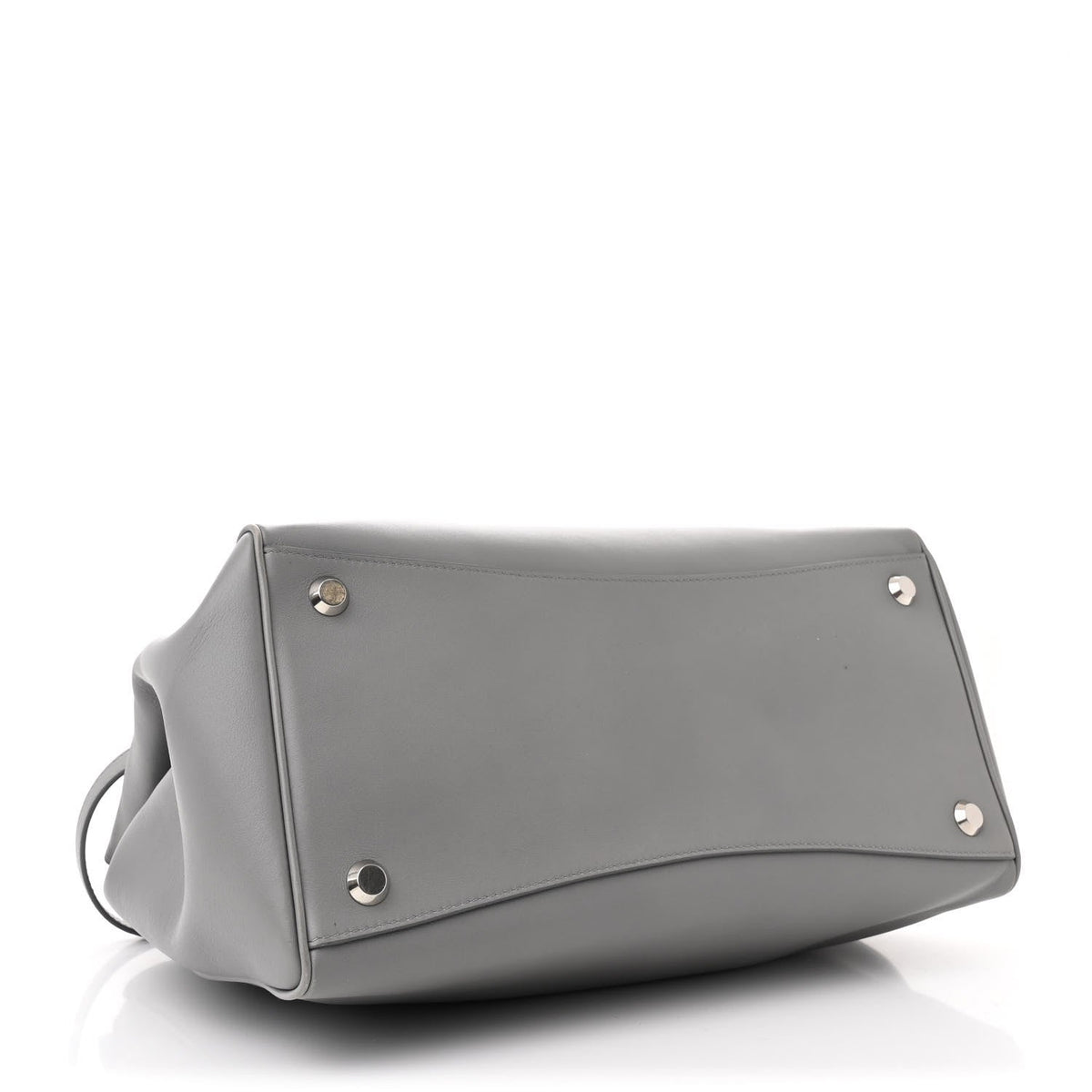 Smooth Calfskin Small Hampton Carry All Bag Grey