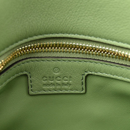 Roxy Calfskin Web Medium Blondie Top Handle Shoulder Flap Bag Salamander Green