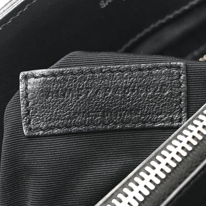 Calfskin Y Quilted Monogram Medium Loulou Chain Satchel Black