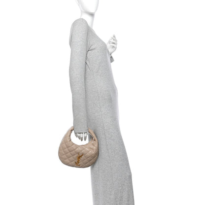 Lambskin Quilted Icarino Bag Dark Beige