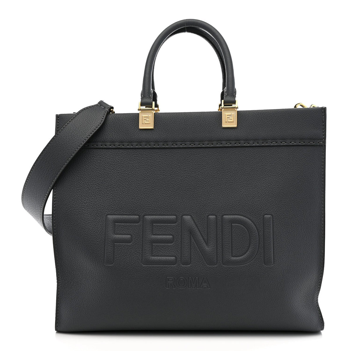 Vitello Cher Logo Debossed Medium Fendi Sunshine Shopper Tote Real Tempesta