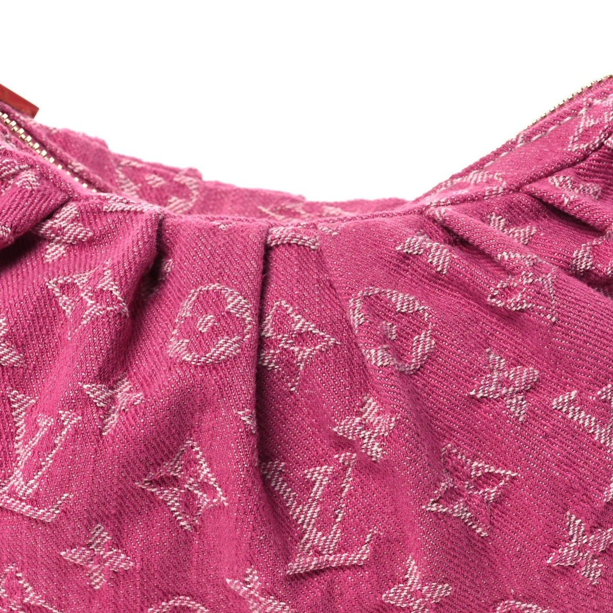 Monogram Denim Pochette Valley Fuchsia