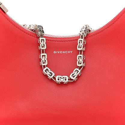 Smooth Calfskin Small Moon Cut Out Shoulder Bag Dark Red