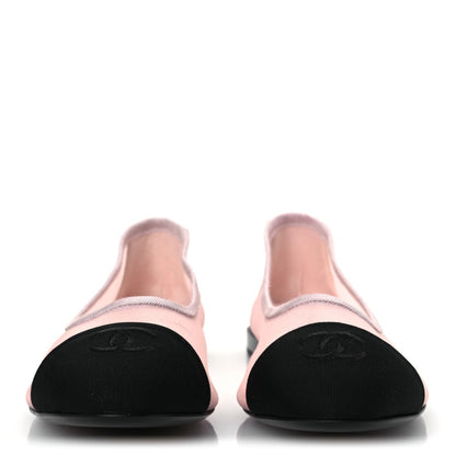 Mesh Grosgrain CC Ballerina Flats 39.5 Pink Black 39.5 Pink Black