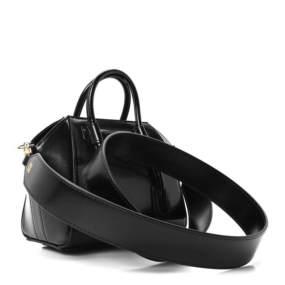 Box Calfskin Toy Lock Antigona Shoulder Bag Black