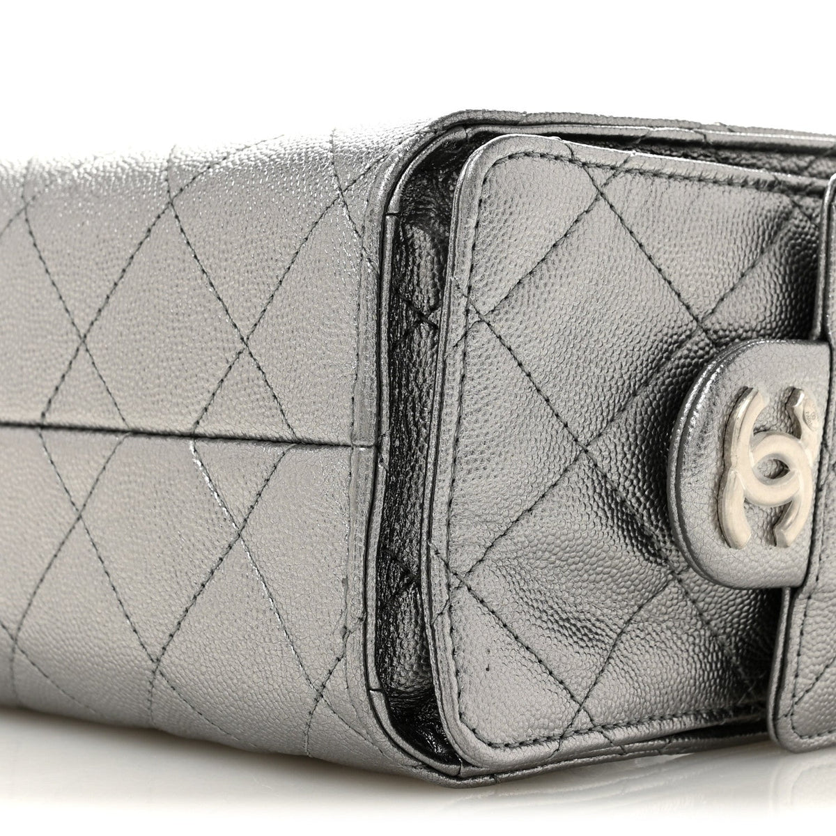Metallic Caviar Quilted Mini Chanel 25 Handbag Anthracite