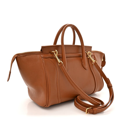 Supple Shiny Lambskin Little New Luggage Soft Tan