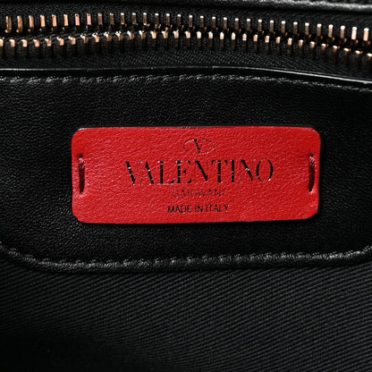 Lambskin VLTN Print Candystud Top Handle Bag Black