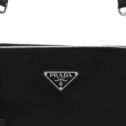 Re-Nylon Saffiano Re-Edition 2000 Double Zip Crossbody Bag Black