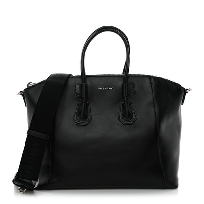 Box Calfskin Small Antigona Sport Top Handle Bag  Black
