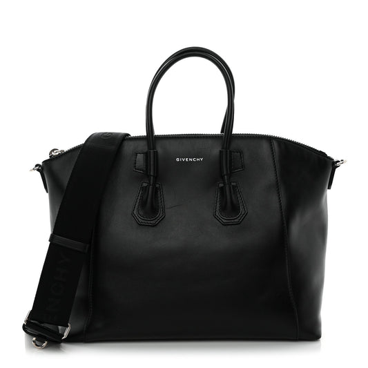 Box Calfskin Small Antigona Sport Top Handle Bag  Black