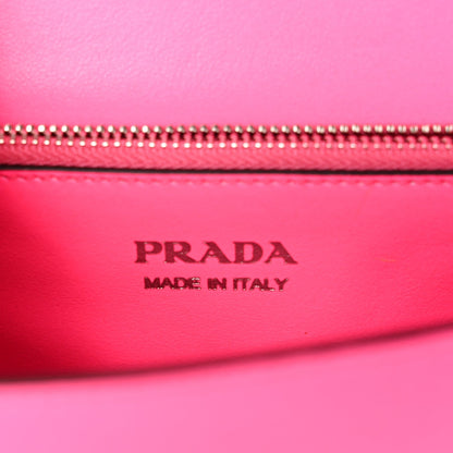 Saffiano City Calfskin Studded Large Elektra Shoulder Bag Fuchsia Black