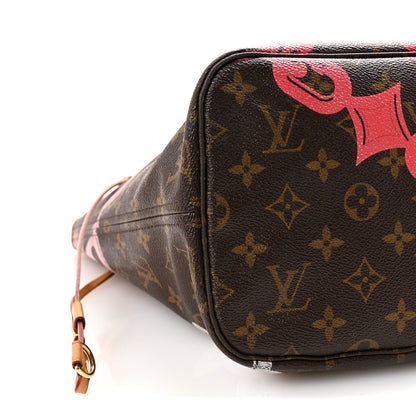 Monogram Bay Neverfull MM Rose Ballerine Poppy