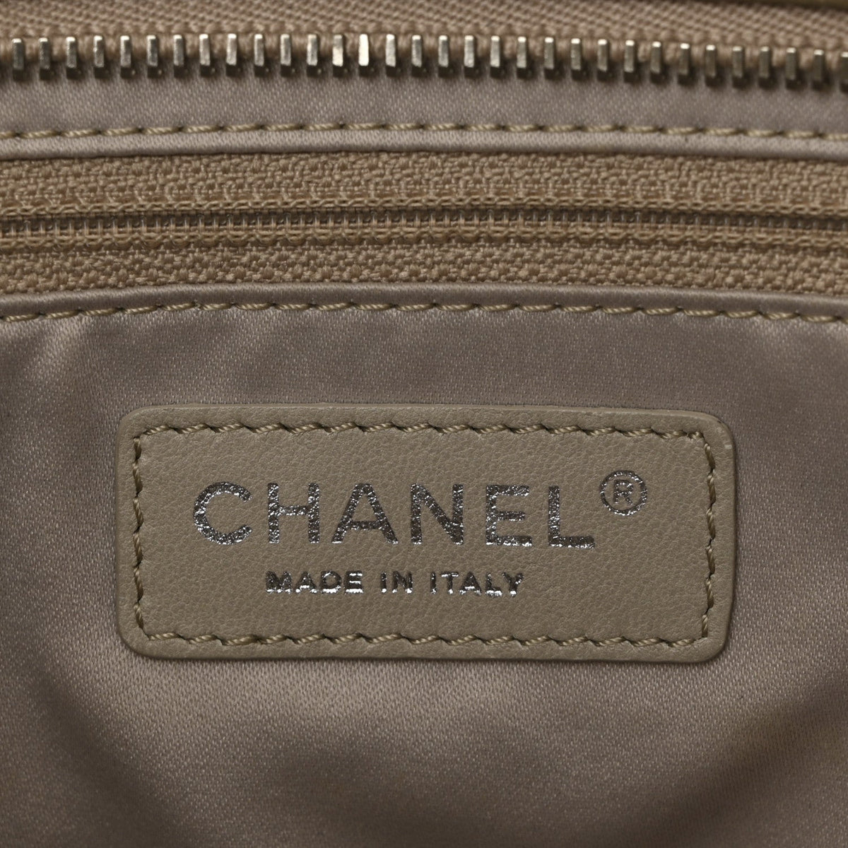 Patent Quilted Accordion Shopping Tote Beige