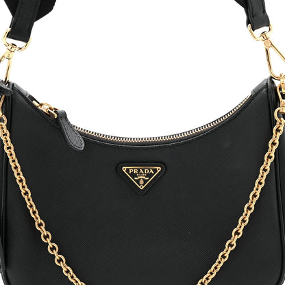 Saffiano Lux Re-Edition 2005 Shoulder Bag Black