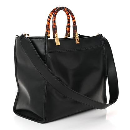 Vitello King Plexiglass Medium Fendi Sunshine Shopper Black