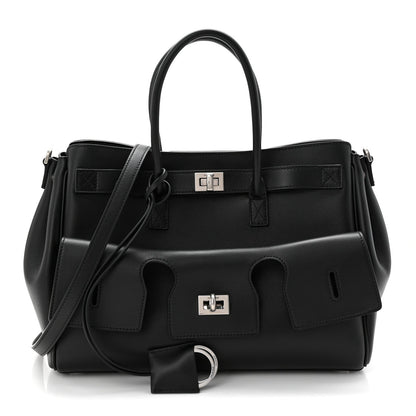 Smooth Calfskin Small Bel Air Carry All Bag Black