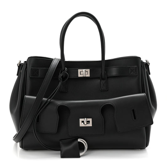 Smooth Calfskin Small Bel Air Carry All Bag Black