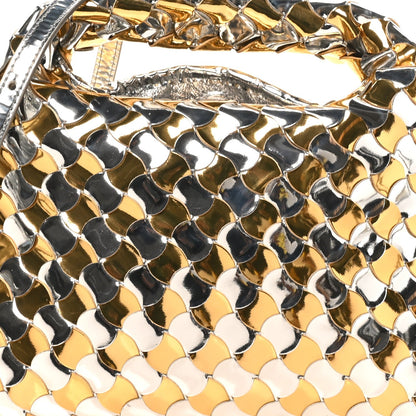 Metallic Lambskin Intrecciato Mini Hop Silver Gold