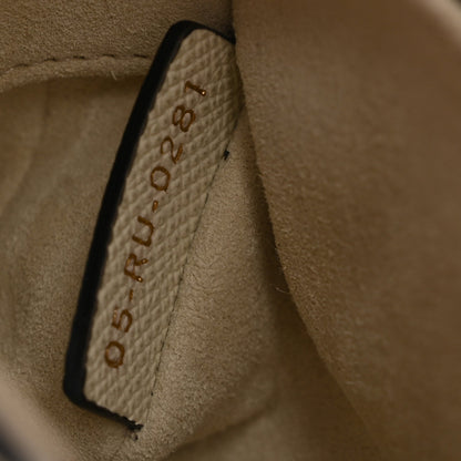 Grained Calfskin Mini Saddle Bag White