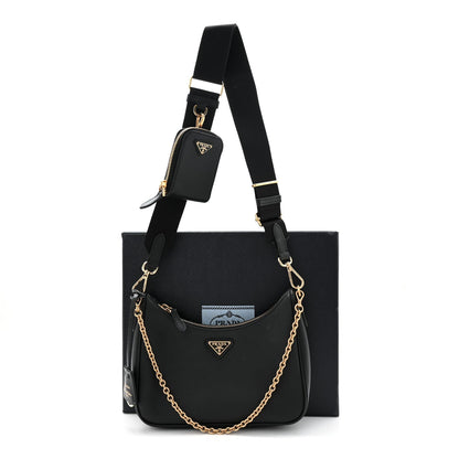 Saffiano Lux Re-Edition 2005 Shoulder Bag Black
