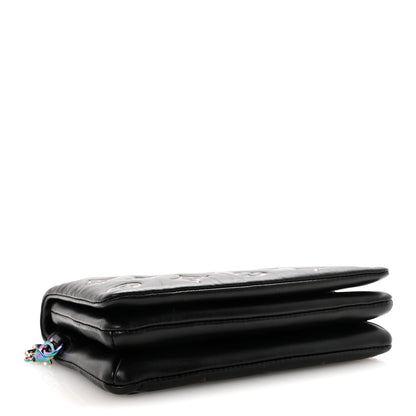 Lambskin Embossed Monogram Scarabeo Pochette Coussin Black