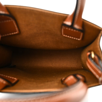 Triomphe Canvas Calfskin Mini Vertical Cabas Tan