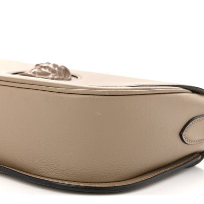 Grained Calfskin La Medusa Flap Shoulder Bag Taupe