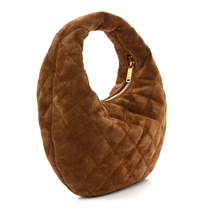 Suede Quilted Icarino Bag Cognac