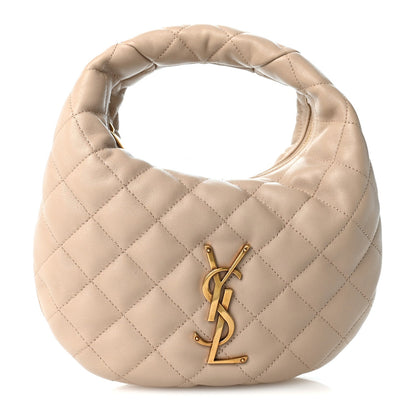 Lambskin Quilted Icarino Bag Dark Beige