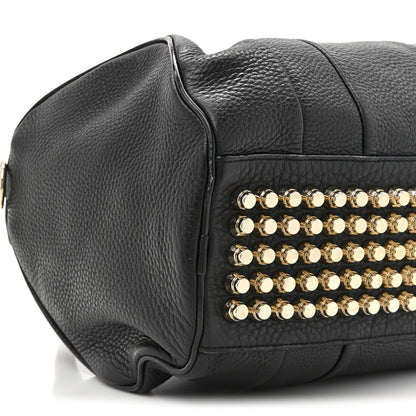 Pebbled Lambskin Rocco Black Pale Gold Hardware
