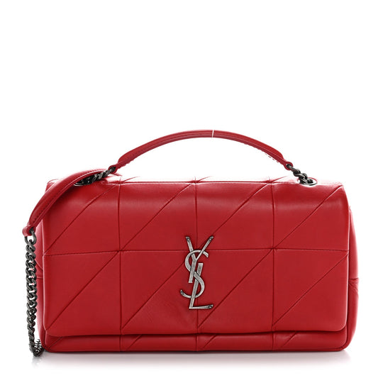 Lambskin Patchwork Monogram Medium Jamie Red