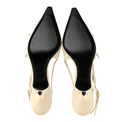 Vernice Buckle 55mm Slingback Pumps 39 White