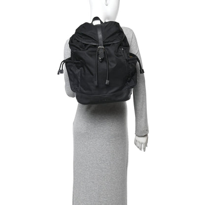 Nylon Grained Calfskin Watson Diaper Bag Black