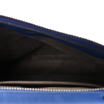 Shiny Nappa Trapuntata Chain Small DotCom Click Chain Satchel Blue