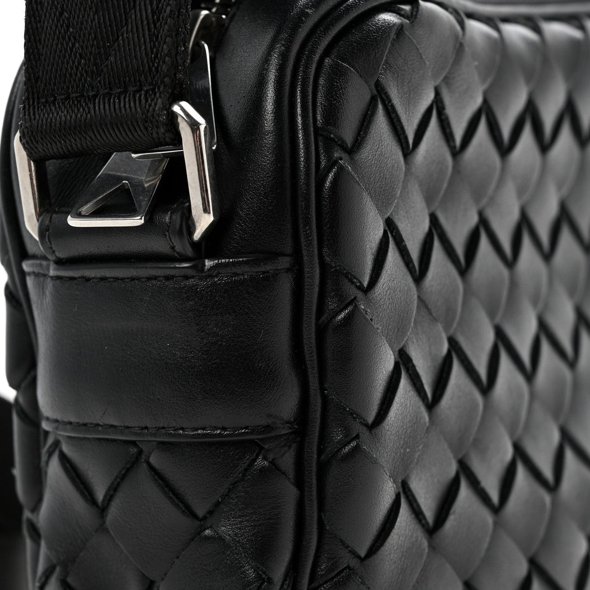 Nappa Intrecciato Small Classic Camera Bag Black