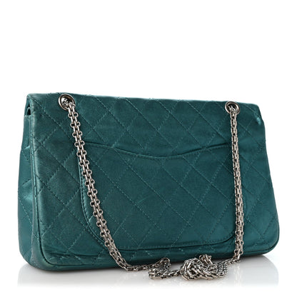 Metallic Calfskin Quilted 2.55 Reissue Flap 227 Turquoise