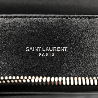 Calfskin Y Quilted Monogram Medium Loulou Chain Satchel Black