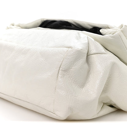 Arena Calfskin Nylon Medium Monaco Chain Shoulder Bag Optic White