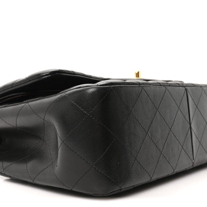 Lambskin Quilted Jumbo Double Flap Black