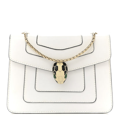 Calfskin Small Serpenti Forever Crossbody Bag White Agate
