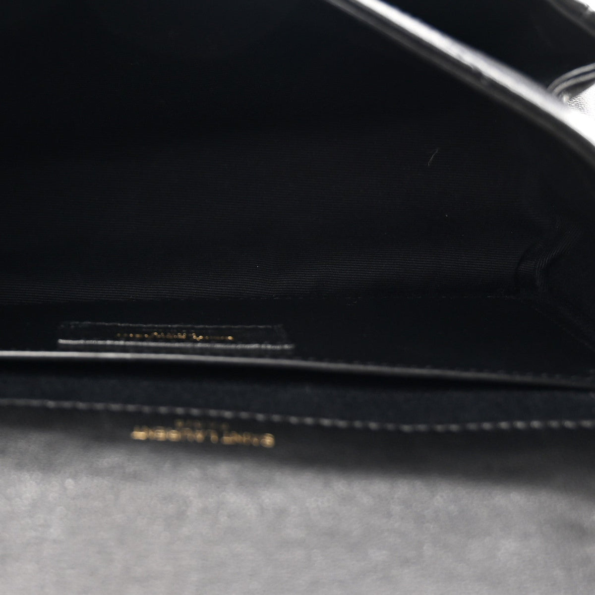 Lambskin Matelasse Monogram Baby Niki Chain Satchel Black