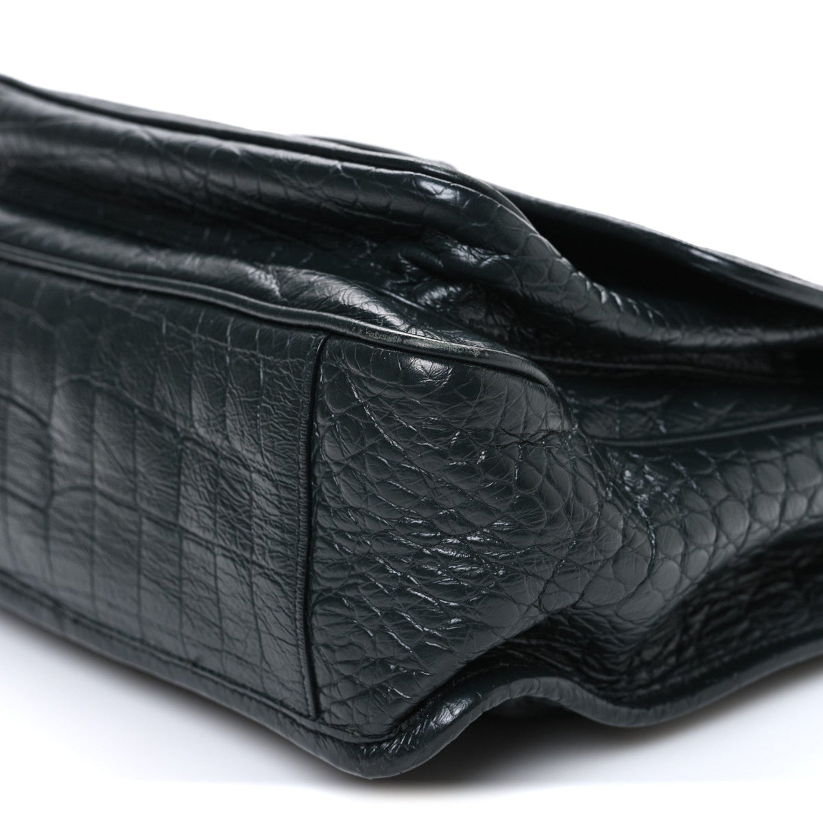 Crocodile Embossed Calfskin Monogram Medium Niki Chain Satchel Algea