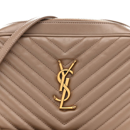 Calfskin Matelasse Monogram Lou Camera Bag Dark Beige