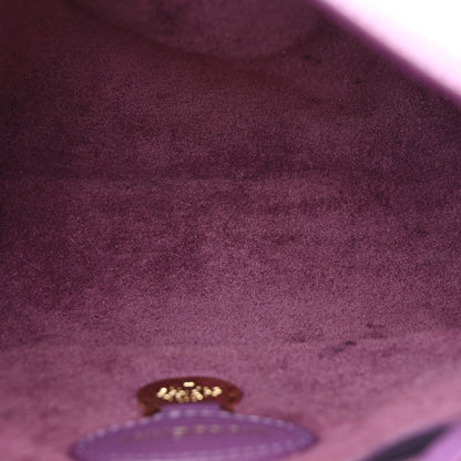 Small Classic Grain Calfskin Small Lily Flap Heather