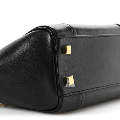 Supple Shiny Lambskin Little New Luggage Black