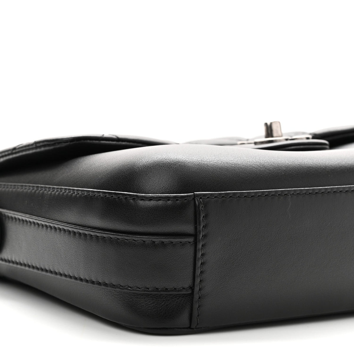 Calfskin Quilted Medium Rock My Shoulder Flap Black