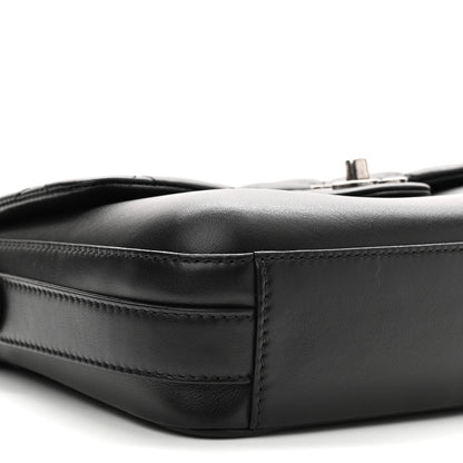 Calfskin Quilted Medium Rock My Shoulder Flap Black